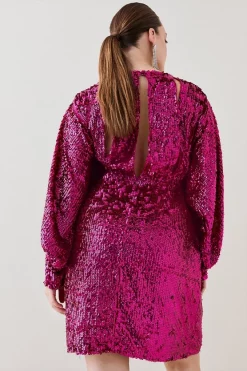 Discount 💯 Karen Millen Plus Sequin & Crystal Embellished Woven 👗 Dress - hot pink 👏 13 Discount 💯 Karen Millen Plus Sequin & Crystal Embellished Woven 👗 Dress - hot pink 👏 -Occasionwear Popular Store bkk06604 hot20pink xl 4
