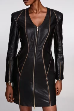 New ✨ Karen Millen Leather Snake Trim Detail Mini 👗 Dress - black ✔️ 11 New ✨ Karen Millen Leather Snake Trim Detail Mini 👗 Dress - black ✔️ -Occasionwear Popular Store bkk06672 black xl 2