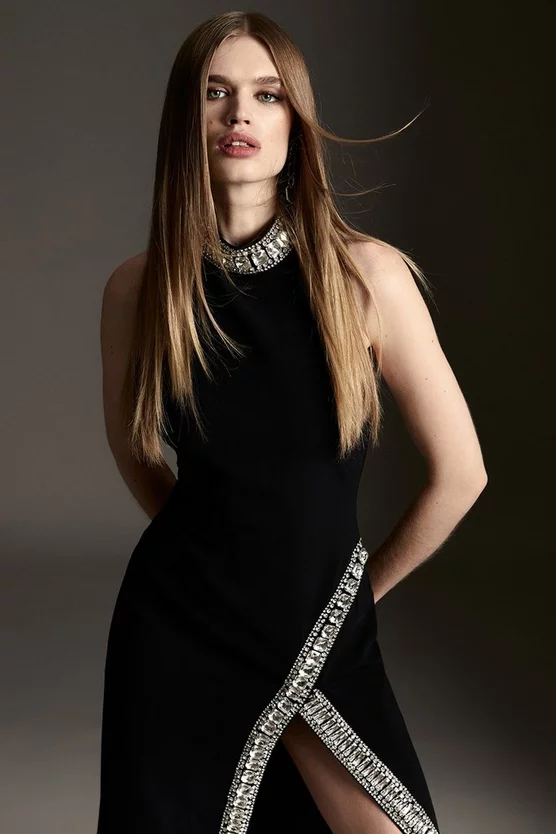 Best deal ๐ Karen Millen Tall Crystal Embellished Woven Maxi ๐ Dress - black ๐ฅ 4 Best deal ๐ Karen Millen Tall Crystal Embellished Woven Maxi ๐ Dress - black ๐ฅ - Image 2