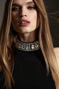 Best deal ๐ Karen Millen Tall Crystal Embellished Woven Maxi ๐ Dress - black ๐ฅ 13 Best deal ๐ Karen Millen Tall Crystal Embellished Woven Maxi ๐ Dress - black ๐ฅ -Occasionwear Popular Store bkk06701 black xl 4