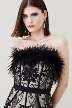 Buy 🥰 Karen Millen Graphic Embroidered Feather Woven Jumpsuit - nude ✨ -Occasionwear Popular Store bkk06703 nude xl 3