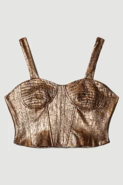 Brand new 🎁 Karen Millen Jacquard Corset Top 🧨 -Occasionwear Popular Store bkk06710 gold xl 3