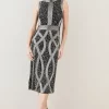 Buy ⌛ Karen Millen Embellished Beaded High Neck Woven Midi 👗 Dress - multi 🔔 -Occasionwear Popular Store bkk06722 black xl