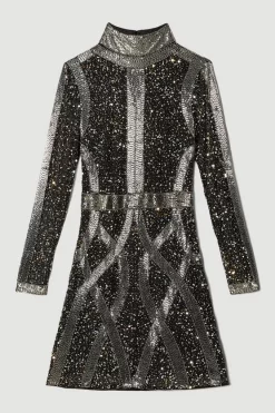 Brand new 😉 Karen Millen Embellished Beaded High Neck Woven Mini 👗 Dress - multi 🔥 11 Brand new 😉 Karen Millen Embellished Beaded High Neck Woven Mini 👗 Dress - multi 🔥 -Occasionwear Popular Store bkk06741 multi xl 3