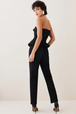 Discount 🧨 Karen Millen Compact Stretch Peplum Jumpsuit 💯 -Occasionwear Popular Store bkk06748 black xl 5