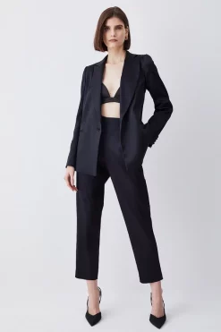 Coupon 🎁 Karen Millen Italian Structured Satin High Waisted Trouser ⭐