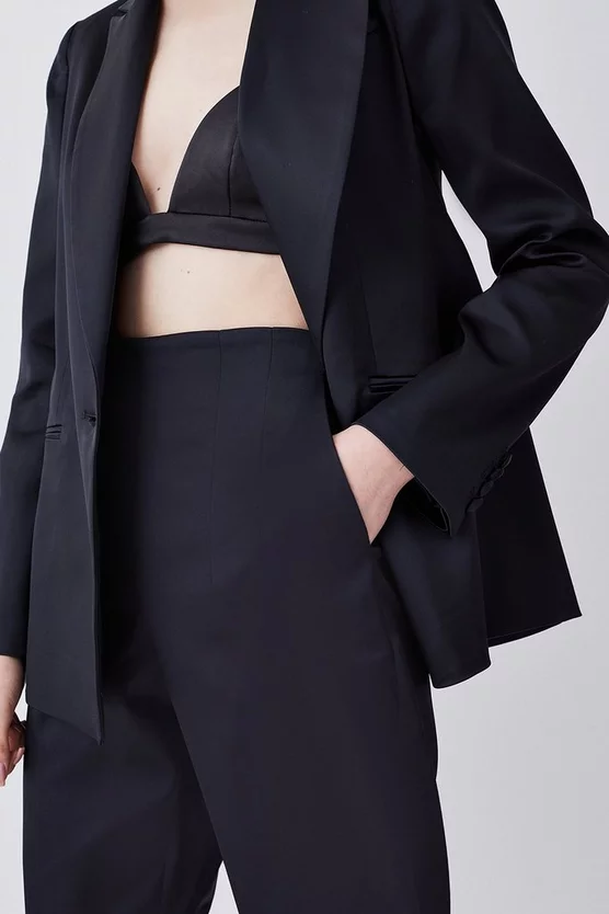 Coupon ๐ Karen Millen Italian Structured Satin High Waisted Trouser โญ 4 Coupon ๐ Karen Millen Italian Structured Satin High Waisted Trouser โญ - Image 2