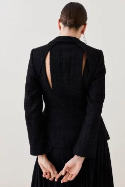 Outlet β¨ Karen Millen Embellish Collar Sparkle Boucle Pleated Midi π Dress βοΈ 11 Outlet β¨ Karen Millen Embellish Collar Sparkle Boucle Pleated Midi π Dress βοΈ -Occasionwear Popular Store bkk06759 black xl 2