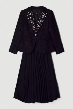 Outlet β¨ Karen Millen Embellish Collar Sparkle Boucle Pleated Midi π Dress βοΈ 12 Outlet β¨ Karen Millen Embellish Collar Sparkle Boucle Pleated Midi π Dress βοΈ -Occasionwear Popular Store bkk06759 black xl 3