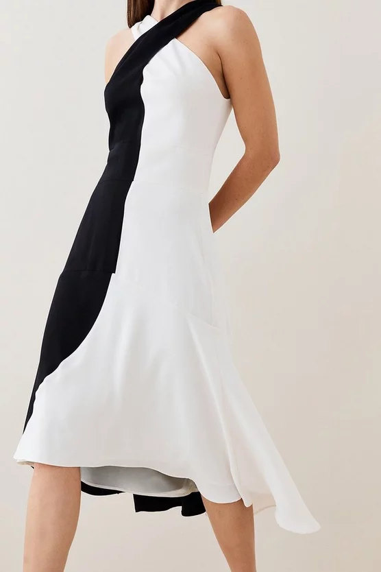 Best deal ๐ Karen Millen Soft Tailored Colour Block Halter Midi ๐ Dress ๐ฅ 4 Best deal ๐ Karen Millen Soft Tailored Colour Block Halter Midi ๐ Dress ๐ฅ - Image 2