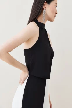 Best Sale 🎁 Karen Millen Soft Tailored Colour Block Halter Jumpsuit - mono 👍 10 Best Sale 🎁 Karen Millen Soft Tailored Colour Block Halter Jumpsuit - mono 👍 -Occasionwear Popular Store bkk06773 mono xl 1