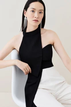 Best Sale 🎁 Karen Millen Soft Tailored Colour Block Halter Jumpsuit - mono 👍 11 Best Sale 🎁 Karen Millen Soft Tailored Colour Block Halter Jumpsuit - mono 👍 -Occasionwear Popular Store bkk06773 mono xl 2