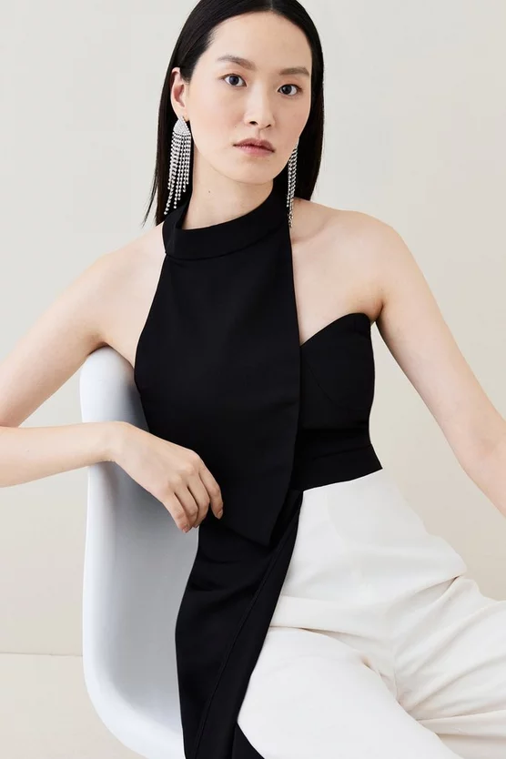 Best Sale 🎁 Karen Millen Soft Tailored Colour Block Halter Jumpsuit - mono 👍 5 Best Sale 🎁 Karen Millen Soft Tailored Colour Block Halter Jumpsuit - mono 👍 - Image 3