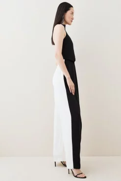 Best Sale 🎁 Karen Millen Soft Tailored Colour Block Halter Jumpsuit - mono 👍 13 Best Sale 🎁 Karen Millen Soft Tailored Colour Block Halter Jumpsuit - mono 👍 -Occasionwear Popular Store bkk06773 mono xl 4