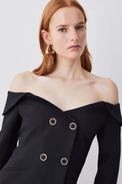 Best deal โจ Karen Millen Clean Tailored Bardot Mini ๐ Dress โจ 10 Best deal โจ Karen Millen Clean Tailored Bardot Mini ๐ Dress โจ -Occasionwear Popular Store bkk06812 black xl 1