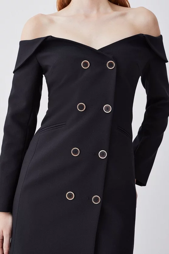 Best deal โจ Karen Millen Clean Tailored Bardot Mini ๐ Dress โจ 7 Best deal โจ Karen Millen Clean Tailored Bardot Mini ๐ Dress โจ - Image 5