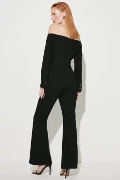 Best deal ❤️ Karen Millen Clean Tailored Bardot Jumpsuit 🛒 -Occasionwear Popular Store bkk06813 black xl 4