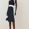 Best reviews of 🤩 Karen Millen Italian Structured Satin Asymmetric Pencil Midi 👗 Dress 🎁 -Occasionwear Popular Store bkk06845 multi xl