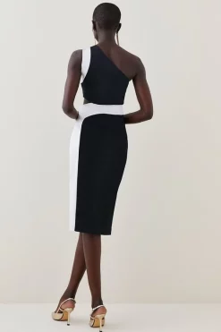 Best reviews of 🤩 Karen Millen Italian Structured Satin Asymmetric Pencil Midi 👗 Dress 🎁 -Occasionwear Popular Store bkk06845 multi xl 2