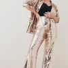 Wholesale 👏 Karen Millen Plus Size Sequin Tailored Flared Trouser - gold ✨ -Occasionwear Popular Store bkk06873 gold xl