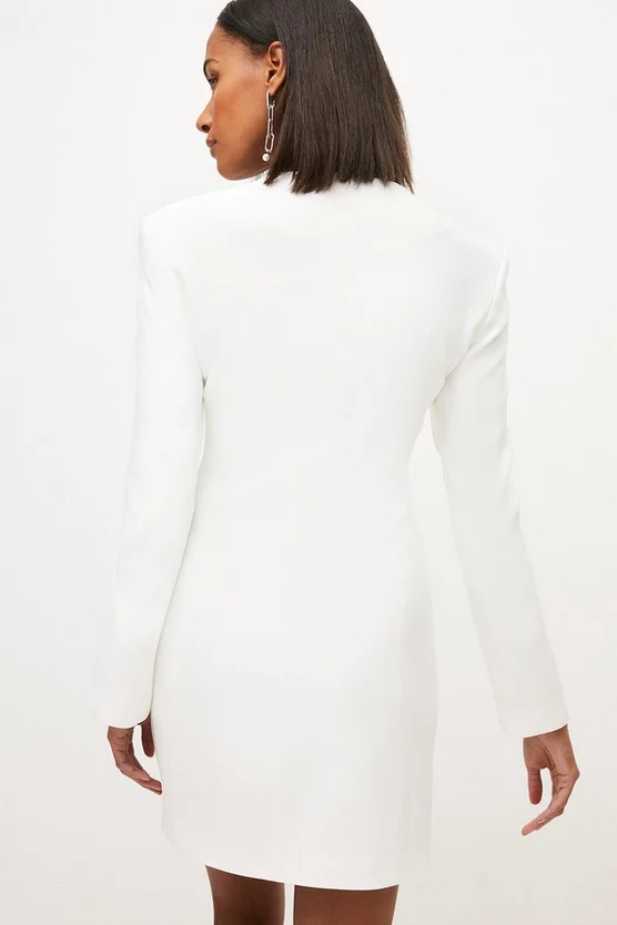 New ๐ Karen Millen Compact Stretch Viscose Notch Tux Mini ๐ Dress ๐ 5 New ๐ Karen Millen Compact Stretch Viscose Notch Tux Mini ๐ Dress ๐ - Image 3