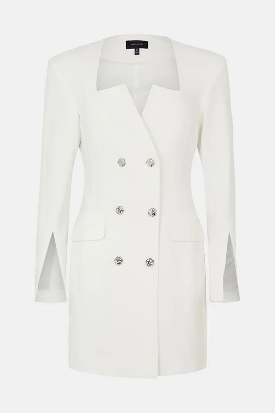 New ๐ Karen Millen Compact Stretch Viscose Notch Tux Mini ๐ Dress ๐ 6 New ๐ Karen Millen Compact Stretch Viscose Notch Tux Mini ๐ Dress ๐ - Image 4