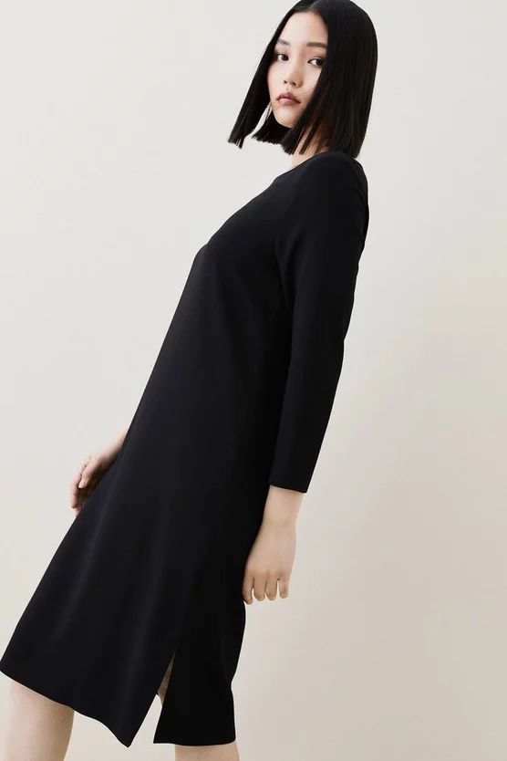 Promo ๐ Karen Millen Compact Stretch Viscose Sleeved Clean Midi ๐ Dress โญ 4 Promo ๐ Karen Millen Compact Stretch Viscose Sleeved Clean Midi ๐ Dress โญ - Image 2