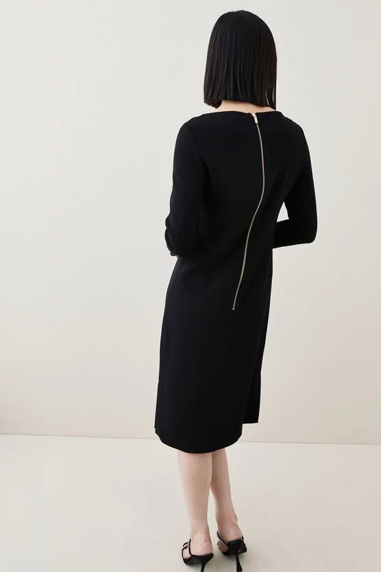 Promo ๐ Karen Millen Compact Stretch Viscose Sleeved Clean Midi ๐ Dress โญ 6 Promo ๐ Karen Millen Compact Stretch Viscose Sleeved Clean Midi ๐ Dress โญ - Image 4