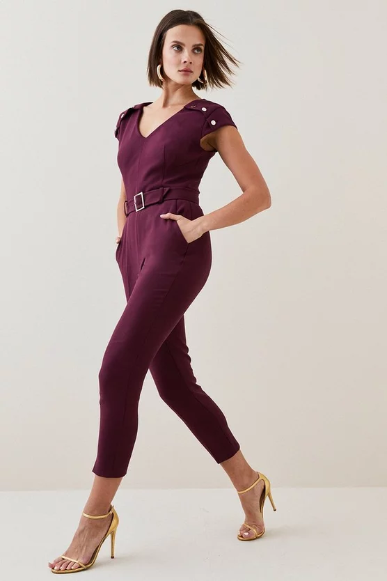 Cheap ๐ฅ Karen Millen Compact Crepe Button Shoulder Jumpsuit โจ 4 Cheap ๐ฅ Karen Millen Compact Crepe Button Shoulder Jumpsuit โจ - Image 2