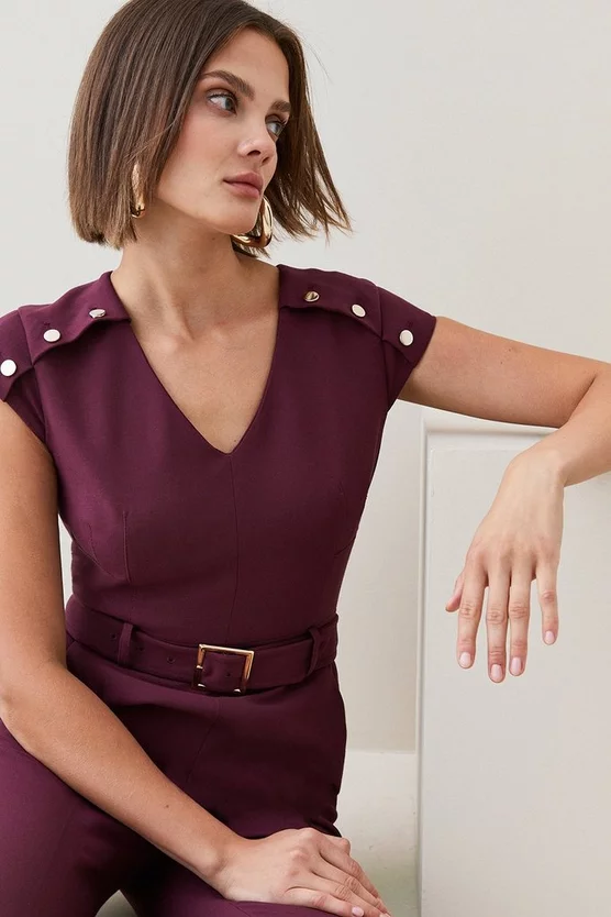 Cheap ๐ฅ Karen Millen Compact Crepe Button Shoulder Jumpsuit โจ 7 Cheap ๐ฅ Karen Millen Compact Crepe Button Shoulder Jumpsuit โจ - Image 5