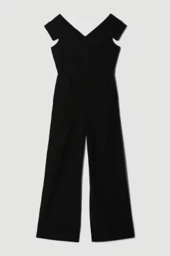 Best Pirce 👍 Karen Millen Structured Crepe Cross Detail Jumpsuit 🌟 -Occasionwear Popular Store bkk06910 black xl 3
