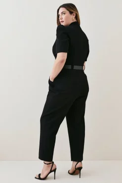 Best reviews of 🔔 Karen Millen Plus Size Structured Crepe Forever Jumpsuit - black ✨ -Occasionwear Popular Store bkk06914 black xl 2