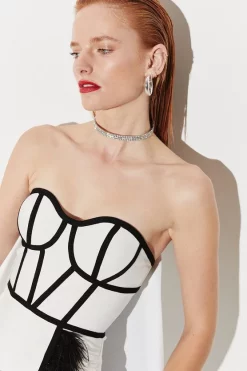 Promo 🎉 Karen Millen Mono Bandage Feather Detail Mini 👗 Dress 🔔 10 Promo 🎉 Karen Millen Mono Bandage Feather Detail Mini 👗 Dress 🔔 -Occasionwear Popular Store bkk06961 mono xl 2