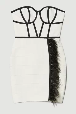 Promo 🎉 Karen Millen Mono Bandage Feather Detail Mini 👗 Dress 🔔 11 Promo 🎉 Karen Millen Mono Bandage Feather Detail Mini 👗 Dress 🔔 -Occasionwear Popular Store bkk06961 mono xl 3
