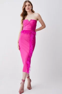 Cheap 🔔 Karen Millen Bandage Feather Trim Corset Style Top Co-ord - fuchsia ✔️ 8 Cheap 🔔 Karen Millen Bandage Feather Trim Corset Style Top Co-ord - fuchsia ✔️ -Occasionwear Popular Store bkk06964 fuchsia xl 1