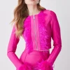 Deals 🧨 Karen Millen Bandage Feather Trim Co-ord Top - fuchsia ❤️ 2 Deals 🧨 Karen Millen Bandage Feather Trim Co-ord Top - fuchsia ❤️ -Occasionwear Popular Store bkk06965 fuchsia xl