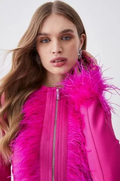 Deals 🧨 Karen Millen Bandage Feather Trim Co-ord Top - fuchsia ❤️ 12 Deals 🧨 Karen Millen Bandage Feather Trim Co-ord Top - fuchsia ❤️ -Occasionwear Popular Store bkk06965 fuchsia xl 4