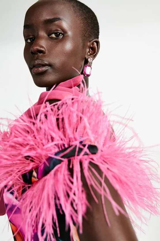 Hot Sale โ Karen Millen Weston Marble Print Feather Bardot Mini ๐ Dress - multi โญ 8 Hot Sale โ Karen Millen Weston Marble Print Feather Bardot Mini ๐ Dress - multi โญ - Image 6