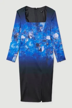 Best reviews of ❤️ Karen Millen Weston Placed Crystal Print Pencil Midi 👗 Dress - black 🛒 -Occasionwear Popular Store bkk06992 black xl 3