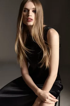 Deals ✨ Karen Millen Viscose Satin Column Midi 👗 Dress 😍 -Occasionwear Popular Store bkk07026 black xl 1