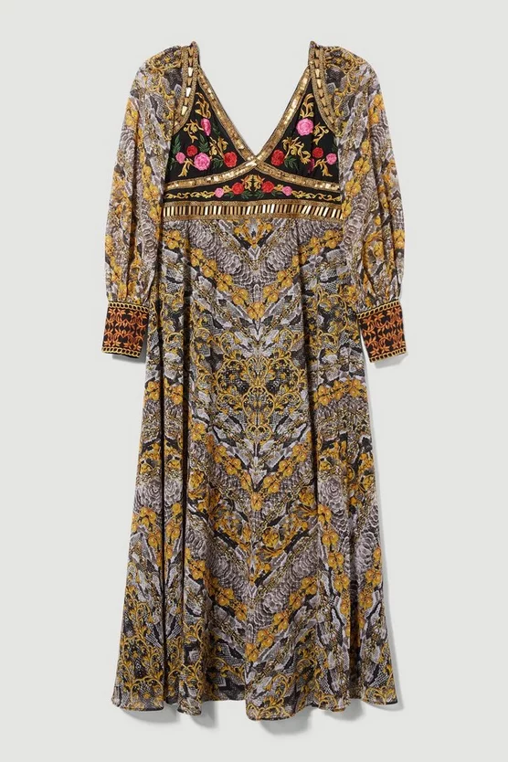Outlet ๐ฅ Karen Millen Plus Size Baroque Embroidered And Bead Midi ๐ Dress - multi โญ 6 Outlet ๐ฅ Karen Millen Plus Size Baroque Embroidered And Bead Midi ๐ Dress - multi โญ - Image 4