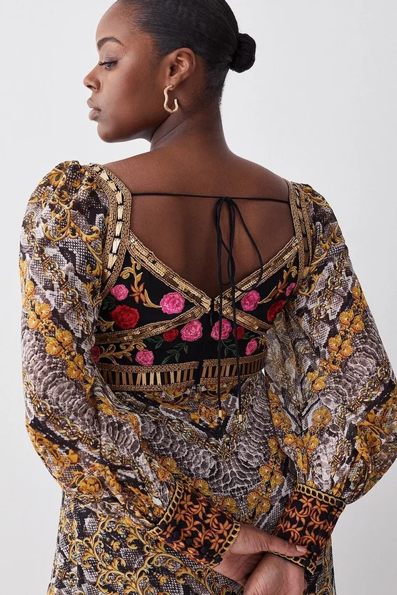Outlet ๐ฅ Karen Millen Plus Size Baroque Embroidered And Bead Midi ๐ Dress - multi โญ 7 Outlet ๐ฅ Karen Millen Plus Size Baroque Embroidered And Bead Midi ๐ Dress - multi โญ - Image 5