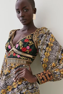 Best deal ๐ Karen Millen Baroque Embroidered And Bead Woven Midi ๐ Dress - multi โค๏ธ 9 Best deal ๐ Karen Millen Baroque Embroidered And Bead Woven Midi ๐ Dress - multi โค๏ธ -Occasionwear Popular Store bkk07047 multi xl 1
