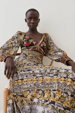 Best deal ๐ Karen Millen Baroque Embroidered And Bead Woven Midi ๐ Dress - multi โค๏ธ 12 Best deal ๐ Karen Millen Baroque Embroidered And Bead Woven Midi ๐ Dress - multi โค๏ธ -Occasionwear Popular Store bkk07047 multi xl 4