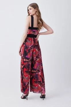 New ✔️ Karen Millen Top Stitch Pleated Butterfly Detail Woven Jumpsuit - pink ✨ -Occasionwear Popular Store bkk07051 pink xl 2