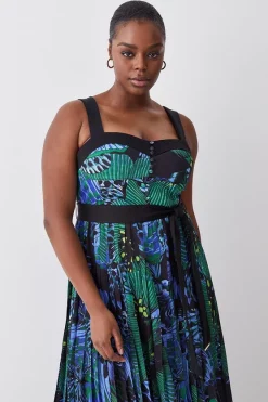 Wholesale 🎉 Karen Millen Plus Size Top Stitch Pleated Butterfly Woven Midi 👗 Dress - green ⭐ -Occasionwear Popular Store bkk07052 green xl 4