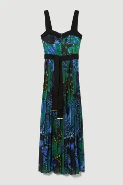 Best reviews of 🌟 Karen Millen Top Stitch Pleated Butterfly Detail Woven Midi 👗 Dress - green 🔔 -Occasionwear Popular Store bkk07053 green xl 3