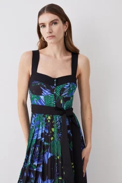 Best reviews of 🌟 Karen Millen Top Stitch Pleated Butterfly Detail Woven Midi 👗 Dress - green 🔔 -Occasionwear Popular Store bkk07053 green xl 4