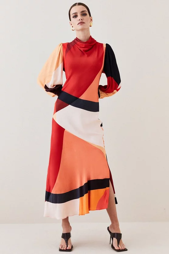 Best reviews of 🔥 Karen Millen Draped Stretch Satin Colour Block Midi 👗 Dress - orange 🌟 3 Best reviews of 🔥 Karen Millen Draped Stretch Satin Colour Block Midi 👗 Dress - orange 🌟