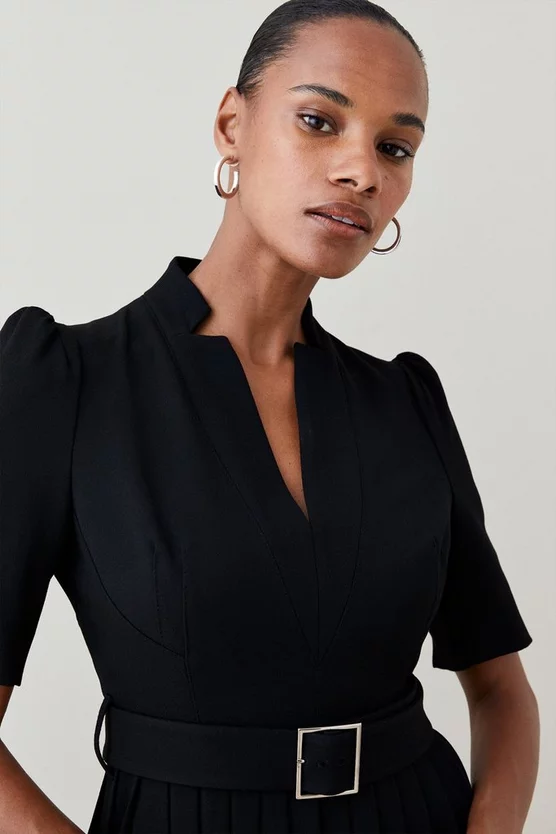 Brand new 👏 Karen Millen Tall Structure Crepe Forever Pleat Midi 👗 Dress 😉 4 Brand new 👏 Karen Millen Tall Structure Crepe Forever Pleat Midi 👗 Dress 😉 - Image 2